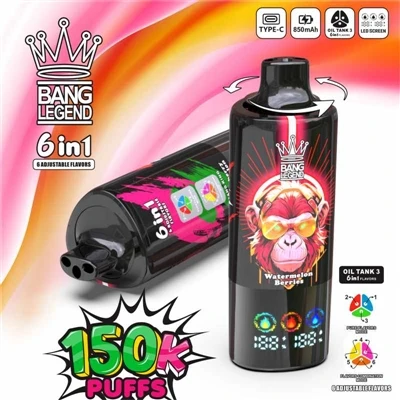 BANG LEGEND 150K חד פעמי E-סיגריה: חוויית דגל חדשנית עם שלוש פחיות ושישה טעמי...