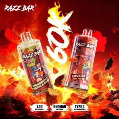 Razz Bar 60000 חד פעמי E-סיגריה|60,000 נשיפות, הבחירה הטובה ביותר לדור הבא-בד...