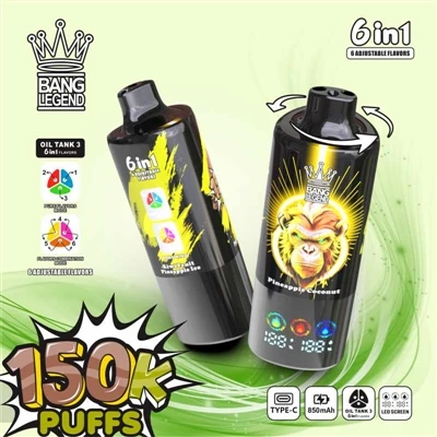 BANG LEGEND 150K שאיפות 6 ב-1: הגדרה מחדש של תקני הקיבולת, הטעם והביצועים עבו...