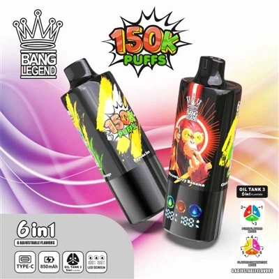 BANG LEGEND 150K PUFFS VAPE - אמת מידה חדשה עבור סיגריות חד פעמיות-מתוקות.