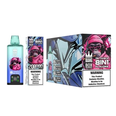 BANG BOX 200K Vape חד פעמי - הבחירה המועדפת לשימוש בקיבולת גבוהה, נטענת וארוכה-