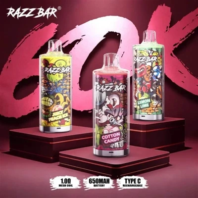Razz Bar 60000: כניסת עידן חדש של סיגריות חד פעמיות-בעלות קיבולת גבוהה.