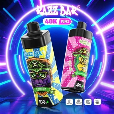 סיגריה חד פעמית של Razz Bar 40000 E-: חווית אידוי אולטימטיבית עם-קיבולת-גבוהה.