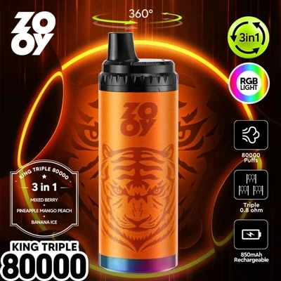 ZOOY KING 3-in-1 80000 Puff E-סיגריה: מציבה סטנדרט חדש בתעשייה עם קיבולת גבוה...