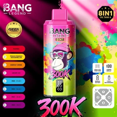 Bang Legend 300K - דוחף את גבולות העמידות עבור סיגריות אלקטרוניות חד פעמיות-