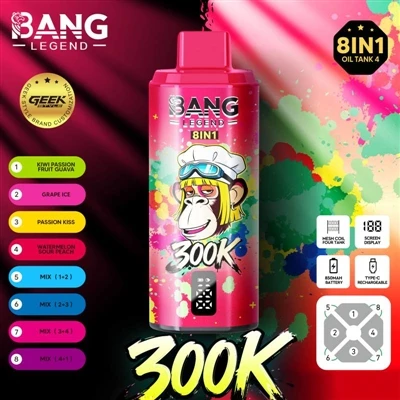 Bang Legend 300000: פתח חוויית סיגריה חדשה-, תהנה מ-300,000 שאיפות של אושר טהור!