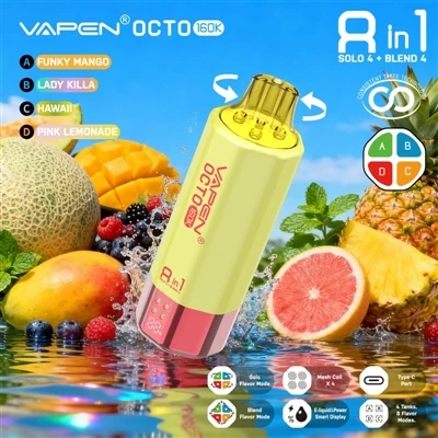 Vapen Octo 160K Puffs 8-in-1: כאשר טעמים מרובים אינם עוד גימיק, אלא חוויה יומ...