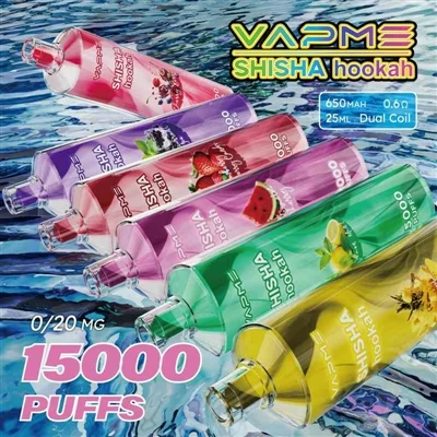 Vapme Shisha Hookah 15000: שילוב של חווית נרגילה קלת משקל ואדים חד פעמיים נטענים