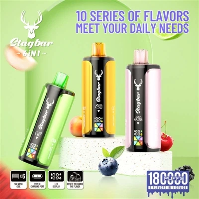 Stag Bar 6in1 180K: כאשר סיגריות חד פעמיות E- מתחילות להיות 'שובבות'